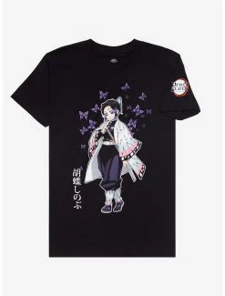 Anime Demon Slayer: Kimetsu No Yaiba Shinobu Kocho Butterfly Character Portrait T-Shirt