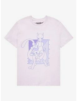 Anime Pokémon Mewtwo & Mew Tonal Portrait T-Shirt - BoxLunch Exclusive