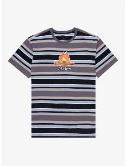 Anime Studio Ghibli Howl's Moving Castle Calcifer Embroidered Striped T-Shirt - BoxLunch Exclusive