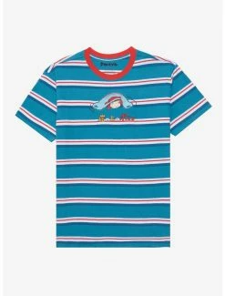 Anime Studio Ghibli Ponyo Portrait Embroidered Striped T-Shirt - BoxLunch Exclusive