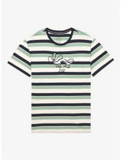 Anime Studio Ghibli Spirited Away Haku Dragon Embroidered Striped T-Shirt - BoxLunch Exclusive