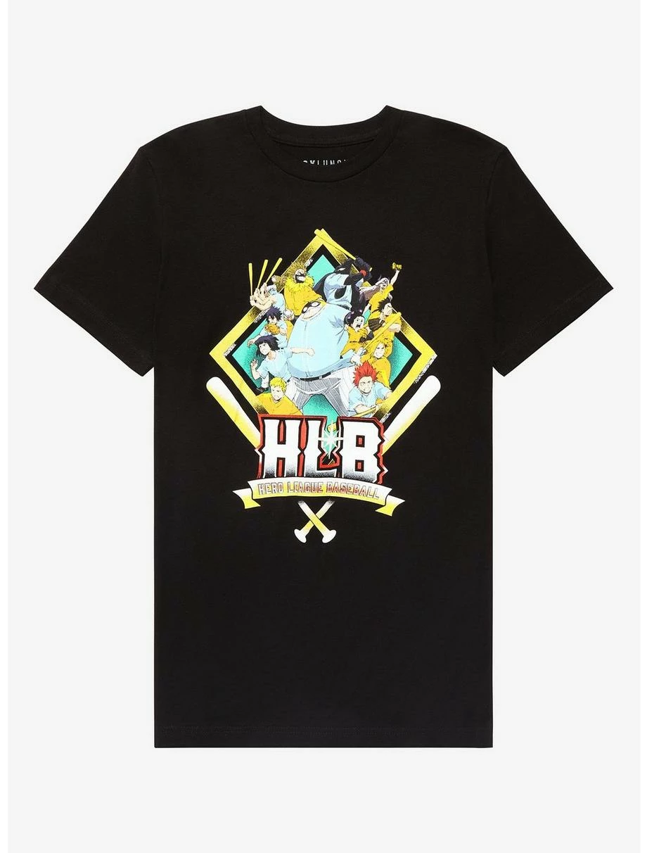 Anime My Hero Academia Hero League Baseball T-Shirt - BoxLunch Exclusive 1 Anime My Hero Academia Hero League Baseball T-Shirt - BoxLunch Exclusive