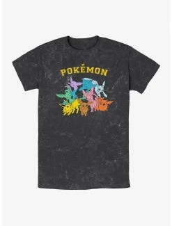 Anime Pokemon Gotta Catch Eeveelutions Mineral Wash T-Shirt