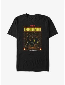 Anime Pokemon Charmander Grid T-Shirt